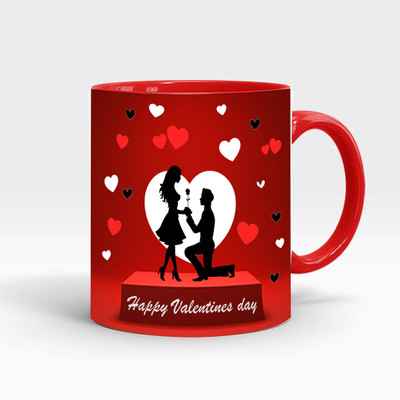 iMPACTGift Valentine day Printed Coffee, Best Gift for Couple, Husband and Wife, Girlfriend and Boyfriend, Lover Ceramic Coffee, Green Tea Ceramic Coffee Mug(325 ml)