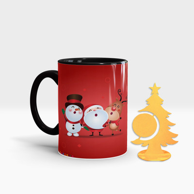 Fifth and Moon C-BLK-TREE-73 Ceramic Coffee Mug(320 ml, Pack of 2)