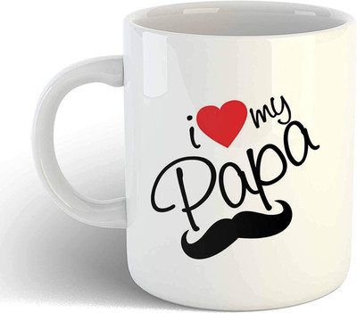PASHUPATASTRA I Love My Papa , Papa Birthday Gift , Father's Day Gift With Glossy Finish with Vibrant Print Ceramic Coffee Mug(330 ml)