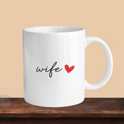 Hunter Studio 101_Wife R Ceramic Coffee Mug(330 ml, Pack of 2)