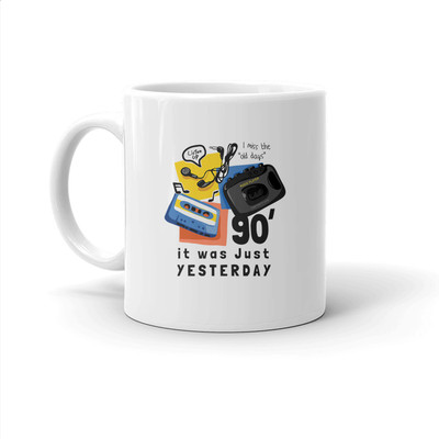 Clapcart IT WAS JUST YESTREDAY - Printer Designer Coffee Ceramic Coffee Mug(325 ml)
