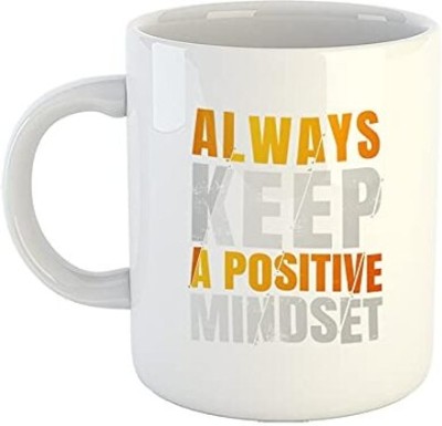 iKraft Positive Mindset Quote Printed Designs, Ideal for Office, Home & Gifting Ceramic Coffee Mug(325 ml)