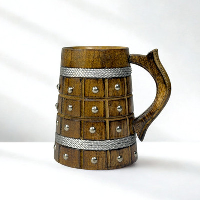 Narang Craft & Decor Handcrafted Mango Wood Beer & Coffee Wood Beer Mug(50 ml)