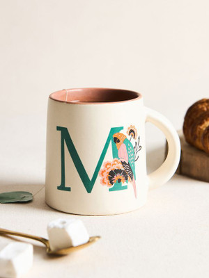chumbak M Alphabet Ceramic Ceramic Coffee Mug(500 ml)