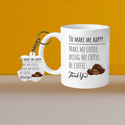 AG MALL 101_VM Life Is Just Better With Coffee L-A Ceramic Coffee Mug(315 ml, Pack of 2)