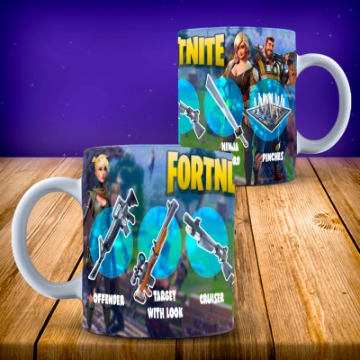 Dark Mart Fortnite 05 Gaming Printed White Ceramic Coffee Mug(350 ml)