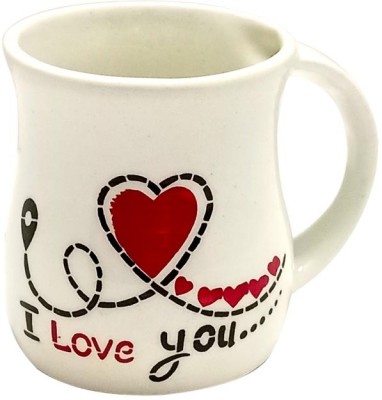 Sripriya Traders SPT Ceramic Love-Themed Printed 250ml | Romantic Gift for Couples (Set of 1) Ceramic Coffee Mug(250 ml)