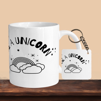 Printhorizon 101_Be In Unicorn R-S Ceramic Coffee Mug(330 ml, Pack of 2)