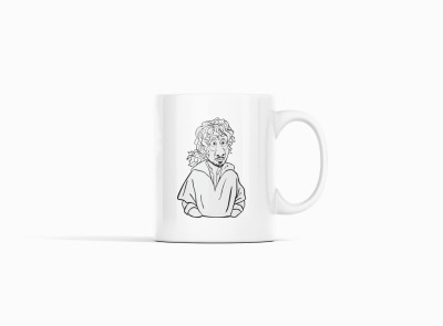 Rushaan Curly hair boy - Printed For Animation Lovers Ceramic Coffee Mug(250 ml)