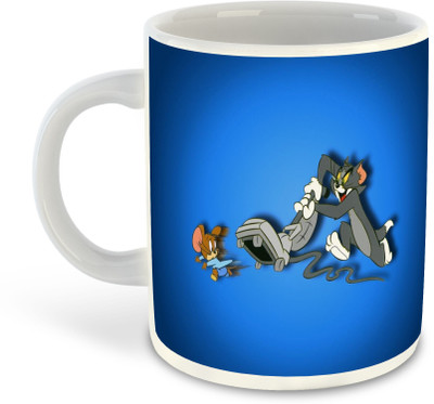 FLEXERSTYLE NEW2025-Tom & Jerry Printed White Coffee - D17 Ceramic Coffee Mug(325 ml)