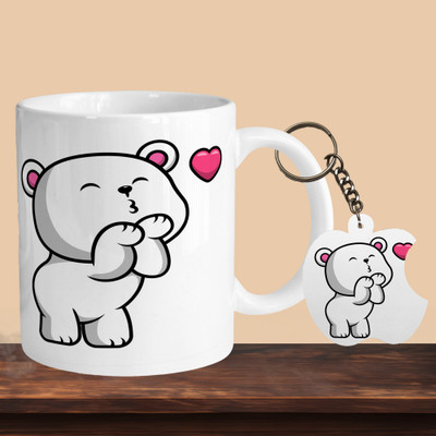Hunter Studio 101_Teddy R-A Ceramic Coffee Mug(330 ml, Pack of 2)