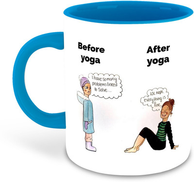 whats your kick new-wyk_Mug YogaLover-CM-325 ml pack of 1 _NEW Ceramic Coffee Mug(325 ml)