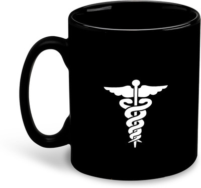 FLEXERSTYLE NEW2025-Docter Printed Design Black Patch Coffee - D3 Ceramic Coffee Mug(325 ml)