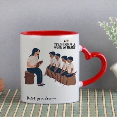 PRINT YOUR DREAM Heart handle magic teachers special mug Ceramic Coffee Mug(330 ml)