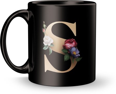 Plakasha creations ( S ) Letter Design print Ceramic Coffee Mug(320 ml)