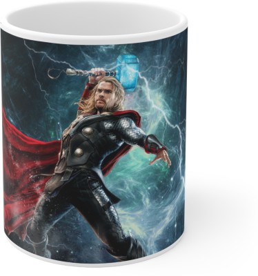 Couples Emotion Angry Thor With Hammer printed gft for brother / sister / kid white Ceramic Coffee Mug(325 ml)