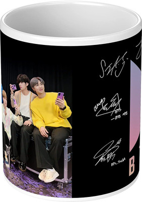Brandees BTS Signature BTS Magic Signature Army BTS Ceramic Coffee Mug(330 ml)