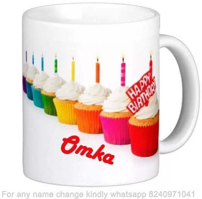 GN NATIONAL Happy Birthday Gift for Omka Cake theme Message 022_0910 Ceramic Coffee Mug(325 ml)