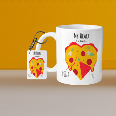 VM MALL 101_Perfect for Coffee and Tea - With Keychain VM My Heart L R Ceramic Coffee Mug(332 ml)
