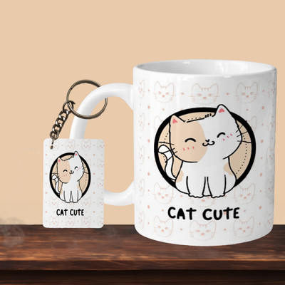 Hunter Studio 101_Cat Cute 01 L-R Ceramic Coffee Mug(330 ml)