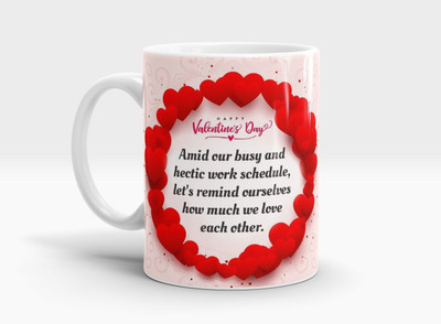 Daddy dream NEW-Valentine Day Special Printed for Girls Boys Gift for Friends-VL-22 Ceramic Coffee Mug(320 ml, Pack of 4)