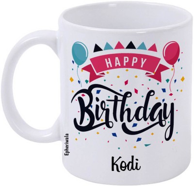 epheriwala Happy birthday Kodi Printed White 5 Ceramic Coffee Mug(350 ml)