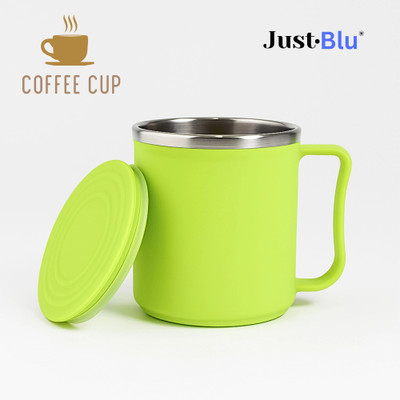 JustBlu Tea-Coffee Edition Airtight Lid Unbreakable Premium Cup Set Coffee Cup with Lid Plastic, Stainless Steel Coffee Mug(250 ml)