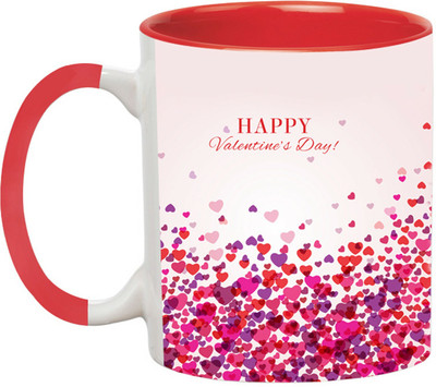 ARTBUG Happy Valentine's Day - 2374-Red Ceramic Coffee Mug(350 ml)
