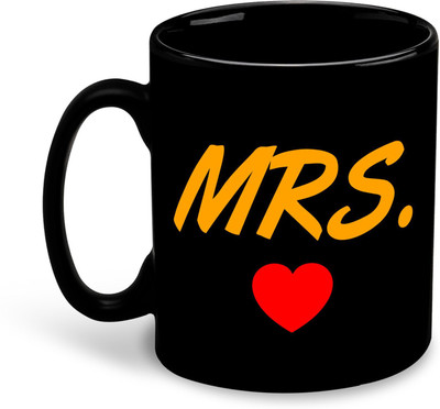 Daddy dream NEW-MRSBlackPatchCeramic-1408 Ceramic Coffee Mug(325 ml, Pack of 3)