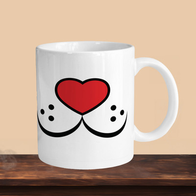 VM MALL 101_Cat Face R Ceramic Coffee Mug(330 ml)