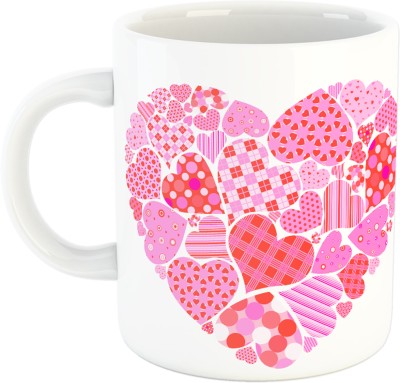 Raj Sublimation Pink Heart Quotes Printed White Ceramic coffee| Best Gifting Idea| Ceramic Coffee Mug(300 ml)