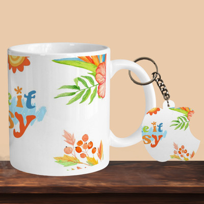 VMSHOPPINGMART 101_Take It Easy R-A Ceramic Coffee Mug(330 ml, Pack of 2)