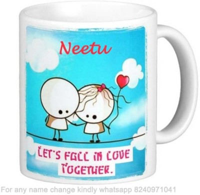 Exocticaa Romantic Gift for Neetu Love theme Message 133 Ceramic Coffee Mug(325 ml)