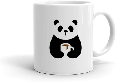 Clapcart Panda Coffee Designer Printed Ceramic Coffee Mug(325 ml)