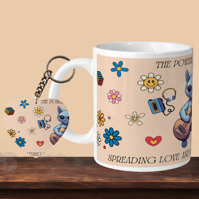Printhorizon 101_The Power Of Positivity L-H Ceramic Coffee Mug(330 ml, Pack of 2)