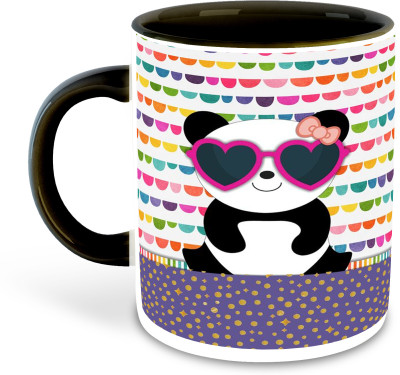 whats your kick new-wyk_CSK Panda theme Printed Black Ceramic Coffee Cup & - D12 Ceramic Coffee Mug(325 ml)