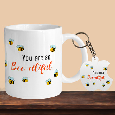 VM MALL 101_You Are So Beautiful R-A Ceramic Coffee Mug(330 ml, Pack of 2)