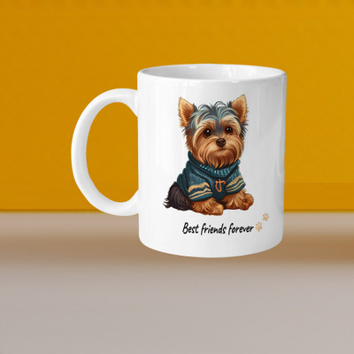 VM MALL 101_Perfect for Coffee and Tea - Single Pack VM Best Friend Forever L Ceramic Coffee Mug(328 ml)