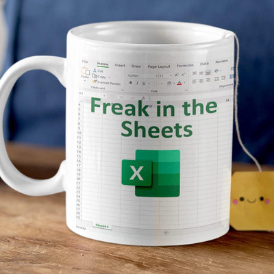 PrintingWorld Excel Sheet Printed Ceramic Coffee Mug(300 ml)