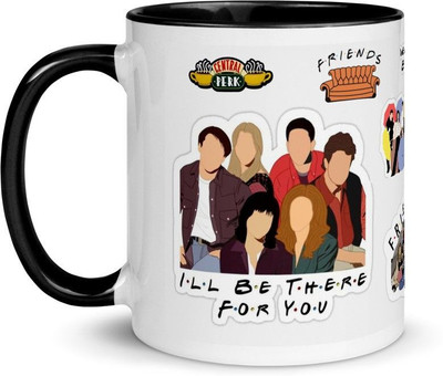 TAJNAN TAJ-FRDZ-BLACK Ceramic Coffee Mug(350 ml)