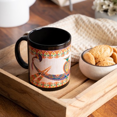 KOLOROBIA Sylvan Egyptian Black Coffee Ceramic Coffee Mug(325 ml)