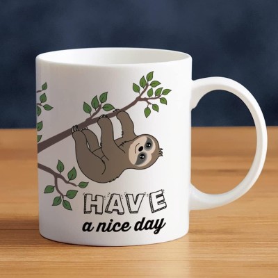 ZYOZI Cute Sloth Gifts Nope Not Today Funny Coffee Cup Have A Nice Day Cup 11oz Ceramic Coffee Mug(325 ml)