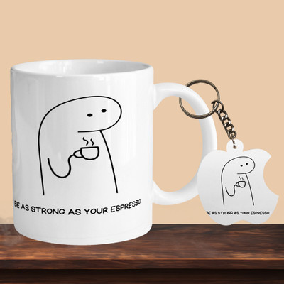 Hunter Studio 101_Be As Strong R-A Ceramic Coffee Mug(330 ml, Pack of 2)