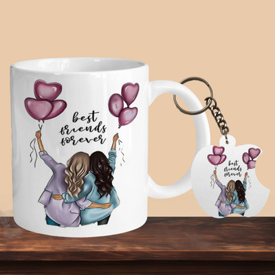 Printhorizon 101_Best Friend Forever R-A Ceramic Coffee Mug(330 ml, Pack of 2)