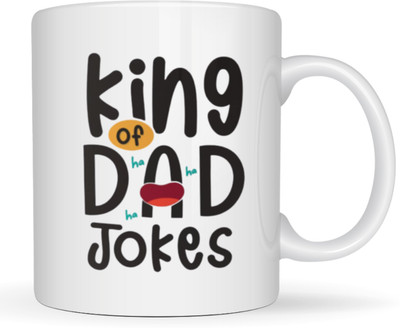 MaddockCorp Maddock Printed Dad Jokes Quotes White Ceramic Coffee Mug(350 ml)