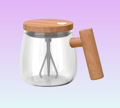 Grarexon Quick Stir Tea Container – Quick Stir Tumbler Glass Coffee Mug(400 ml)