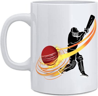 Best Good White Designer Cricket World Cup Printed Tea and Milk Ceramic Coffee Mug(325 ml)