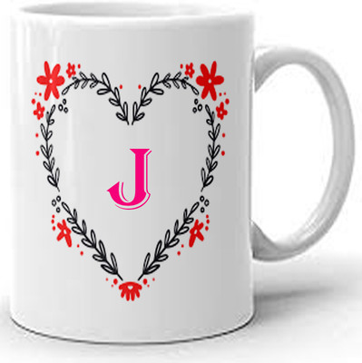 PS Sales Alphabet-07-J Ceramic Coffee Mug(350 ml)