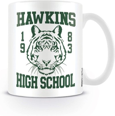 craft maniacs HAWKINS HIGH SCHOOL PRINTED 330 ML WHITE MUG FOR STRANGER THINGS FANS Porcelain Coffee Mug(330 ml)