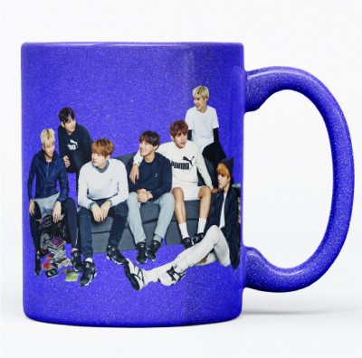 Elegaci Gifts Bts Coffee-MUG-056-BLUE Ceramic Coffee Mug(320 ml)